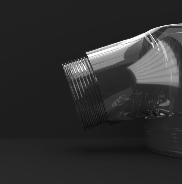 Pommeau de douche design transparent en polycarbonate injecté haute résistance effet cristal